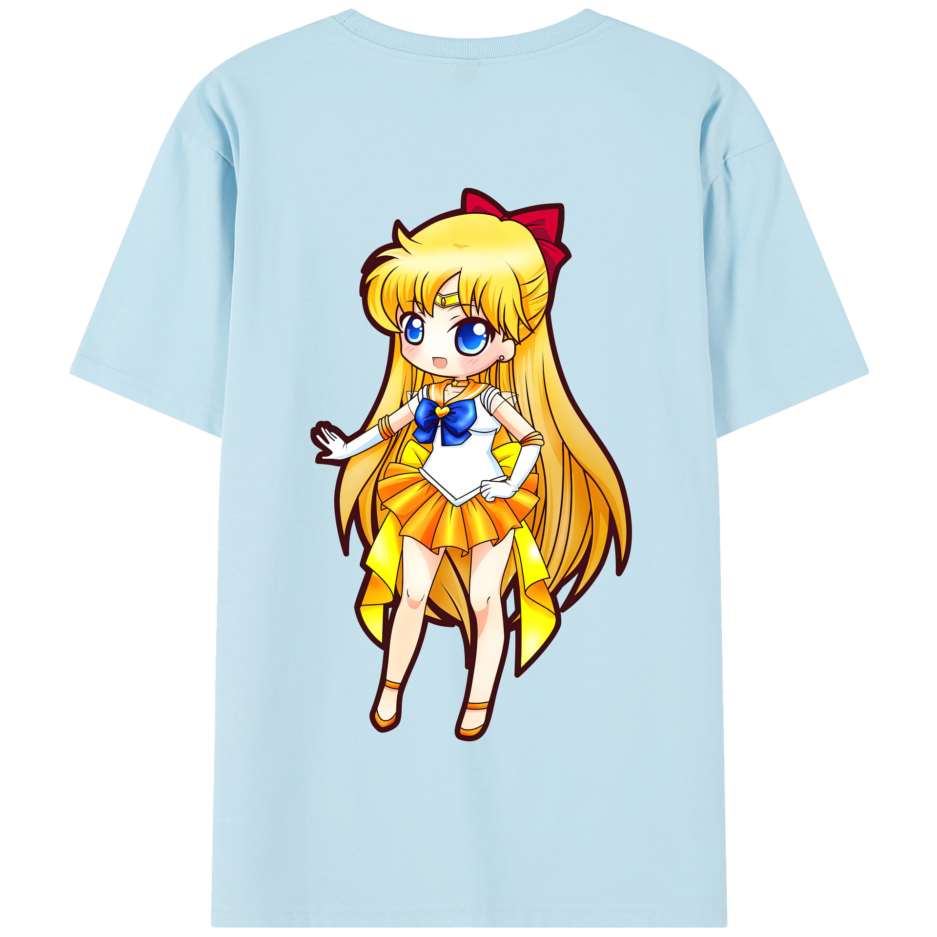 （画像用） 美少女戦士セーラームーン 愛野 美奈子 あいの みなこ Sailor Moon Aino Minako 綿100％半袖Tシャツ（背面プリント）